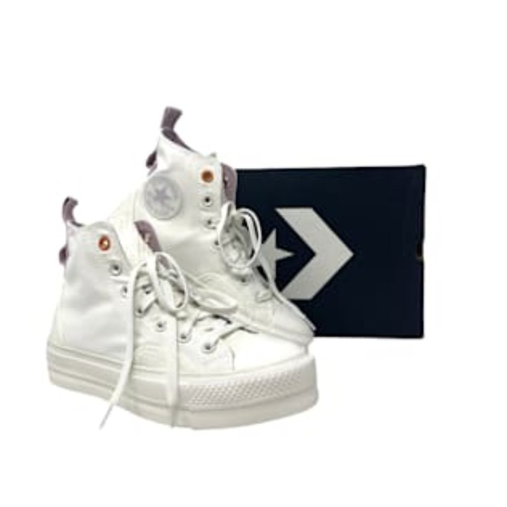 Converse CTAS Lift High Top Vintage White Egret Women's Size Canvas 572419C - Picture 4 of 11